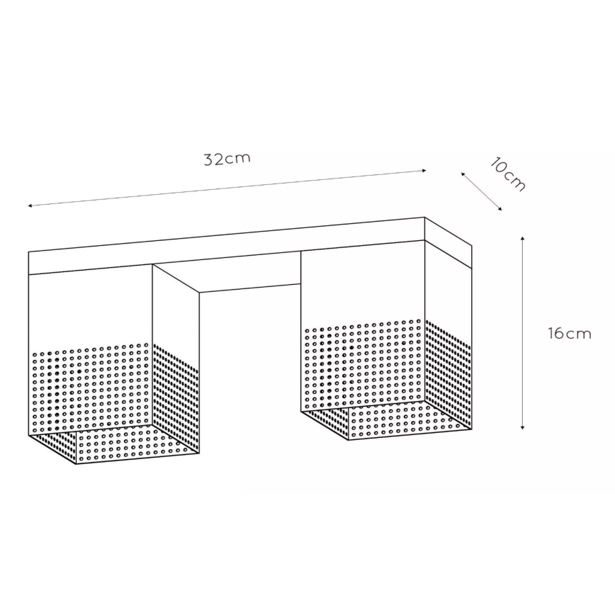 Lucide 21123/02/02 - Laevalgusti RENATE 2xE27/40W/230V kuldne/must