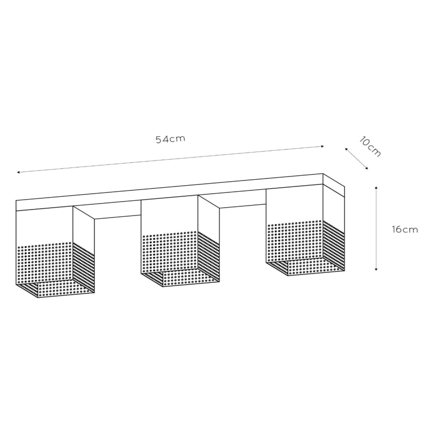 Lucide 21123/03/02 - Laevalgusti RENATE 3xE27/40W/230V kuldne/must