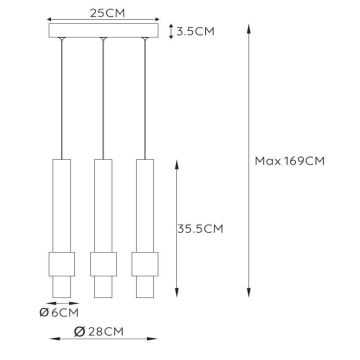 Lucide 24402/15/30 - LED Hämardatav lühter MARGARY 3xLED/4W/230V must