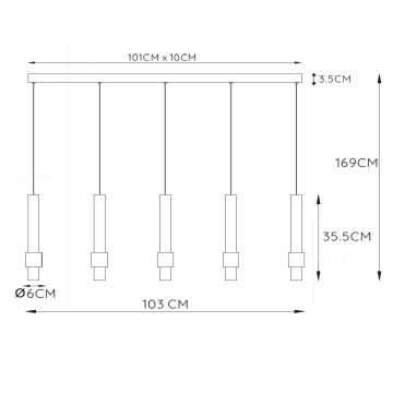 Lucide 24402/30/30 - LED Hämardatav lühter MARGARY 5xLED/4,2W/230V must