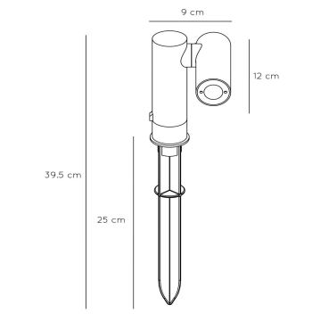 Lucide 27894/05/29 -LED Välivalgusti TATUM LED/4,5W/230V IP65 39,5 cm antratsiit