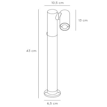 Lucide 27895/05/29 - LED Välivalgusti TATUM LED/5W/230V IP65 43 cm antratsiit