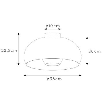 Lucide 30186/38/30 - Laevalgusti SHARAN 1xE27/60W/230V d. 38 cm must