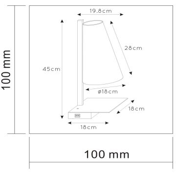 Lucide 30295/01/30 - Hämardatav laualamp GREGORY 1xE27/60W/230V USB must