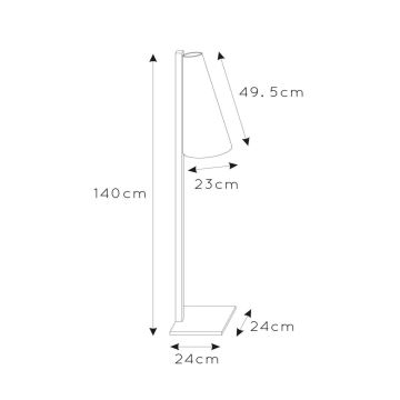 Lucide 30795/81/30 - Põrandalamp GREGORY 1xE27/60W/230V must