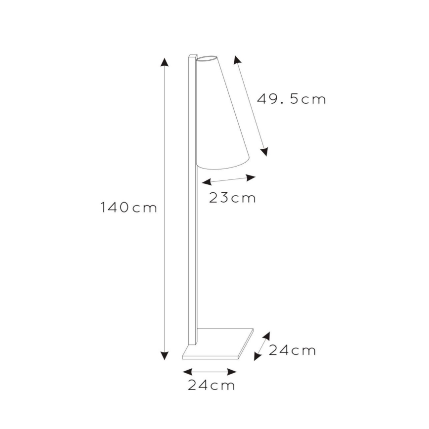 Lucide 30795/81/30 - Põrandalamp GREGORY 1xE27/60W/230V must