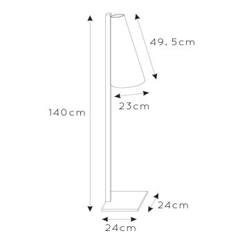 Lucide 30795/81/38 - Põrandalamp GREGORY 1xE27/60W/230V kreemikas