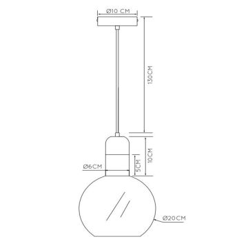 Lucide 34438/20/61 - Lühter JULIUS 1xE27/40W/230V d. 20 cm