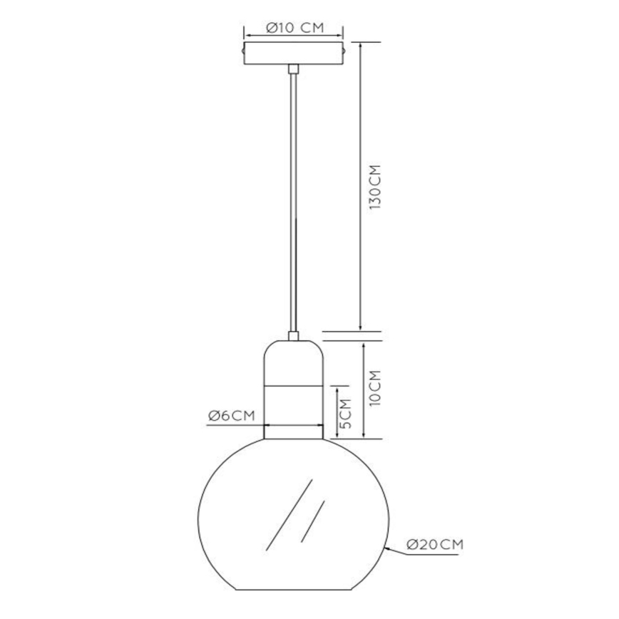 Lucide 34438/20/61 - Lühter JULIUS 1xE27/40W/230V d. 20 cm