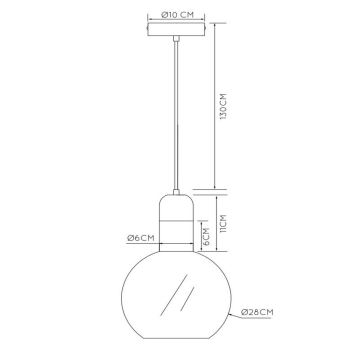 Lucide 34438/28/61 - Lühter JULIUS 1xE27/40W/230V d. 28 cm