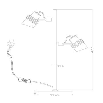 Lucide 34544/02/30 - Laualamp TUNDRAN 2xGU10/5W/230V must