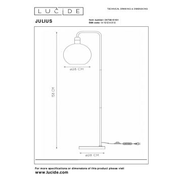 Lucide 34738/01/61 - Põrandalamp JULIUS 1xE27/40W/230V