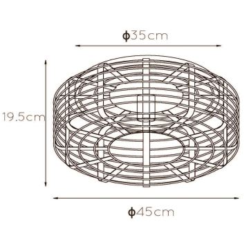 Lucide 45148/45/37 - Laevalgusti MELOPEE 1xE27/40W/230V d. 45 cm roheline