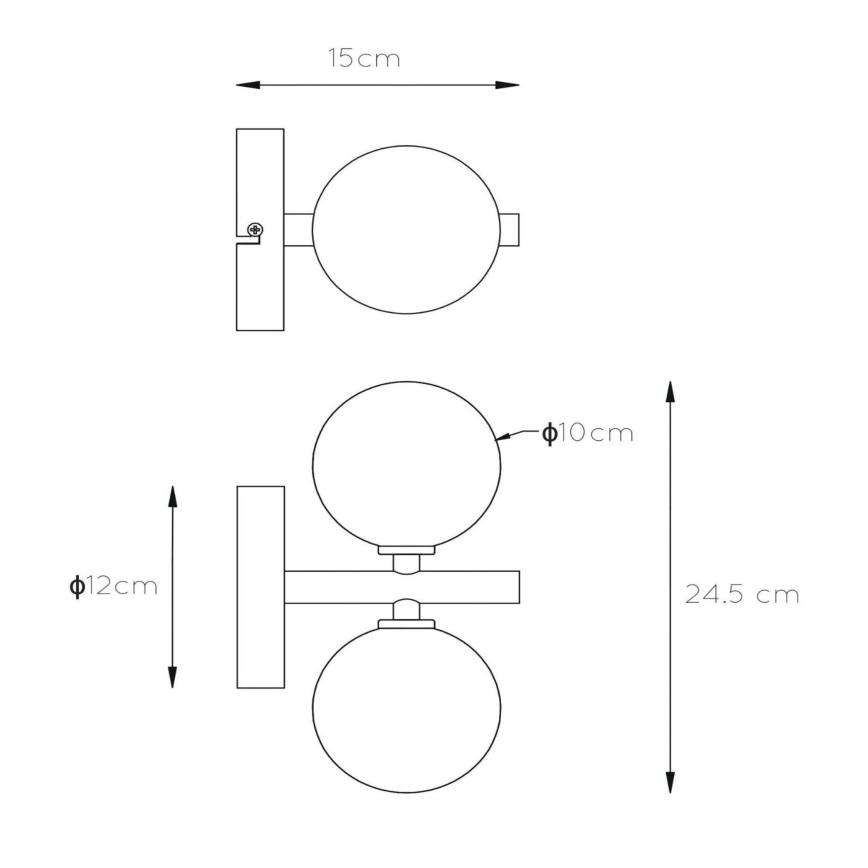 Lucide 45274/02/30 - Seinavalgusti TYCHO 2xG9/28W/230V must