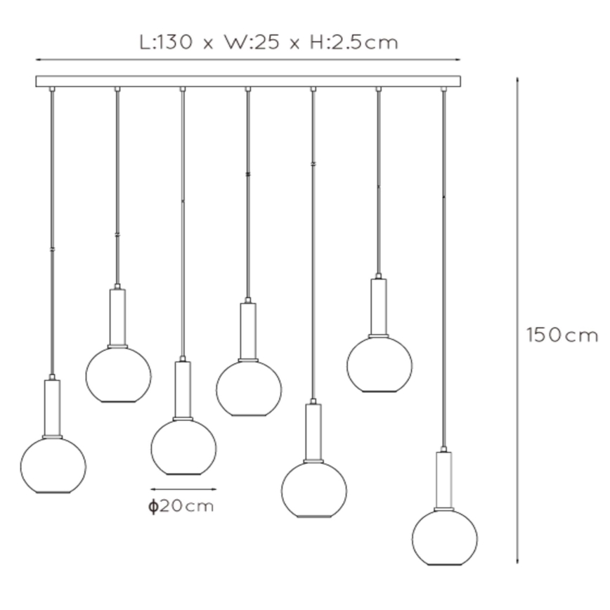 Lucide 45402/07/30 - Lühter MARIUS 7xE27/40W/230V must