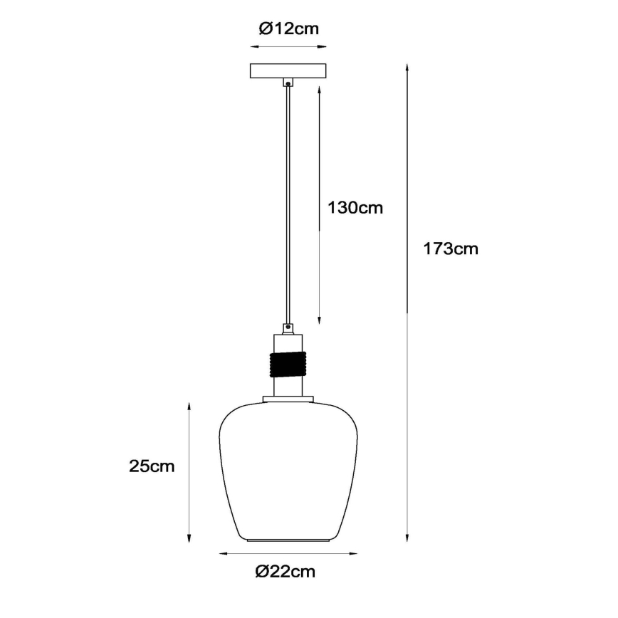 Lucide 45408/22/62 - Lühter ILONA 1xE27/40W/230V d. 22 cm must/beež