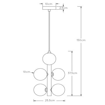 Lucide 45474/06/30 - Lühter TYCHO 6xG9/28W/230V must