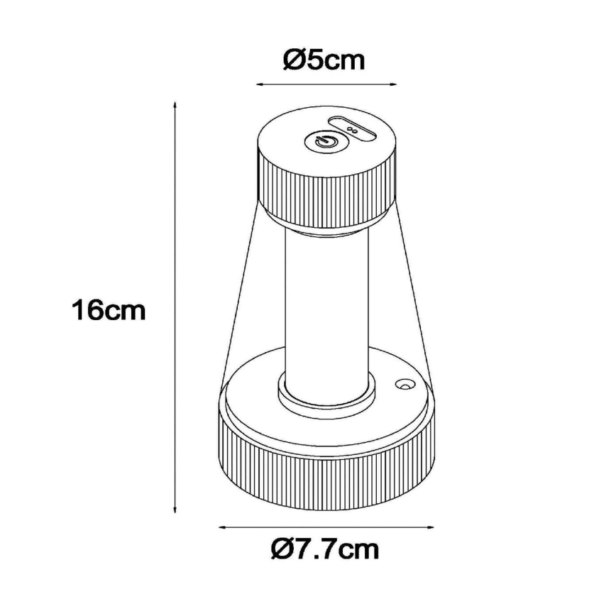 Lucide 45500/01/30 - LED Hämardatav puutetundlik väli lamp LORALI LED/1,2W/4V IP44 must