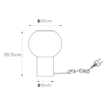 Lucide 45502/01/30 - Laualamp MARIUS 1xE27/40W/230V must