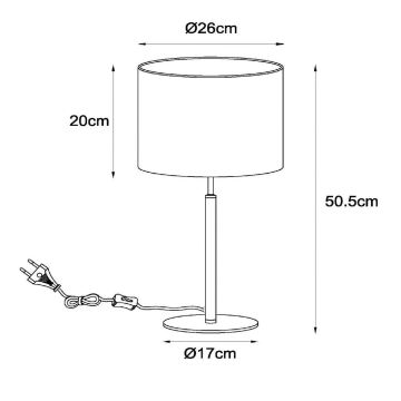 Lucide 45509/81/30 - Laualamp MAYA 1xE27/40W/230V must