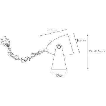 Lucide 45564/01/31 - Laualamp CHAGO 1xE14/40W/230V valge