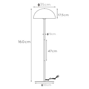 Lucide 45796/01/35 - Põrandalamp SIEMON 1xE27/40W/230V sinine