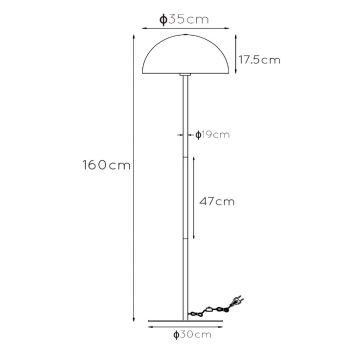 Lucide 45796/01/44 - Põrandalamp SIEMON 1xE27/40W/230V oranž