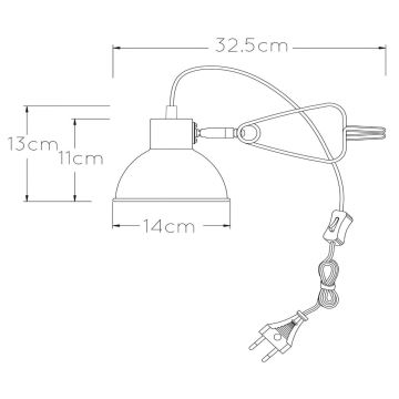 Lucide 45987/01/30 - Klambriga lamp MOYS 1xE27/40W/230V must