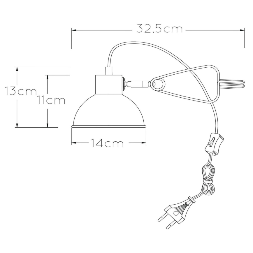 Lucide 45987/01/30 - Klambriga lamp MOYS 1xE27/40W/230V must