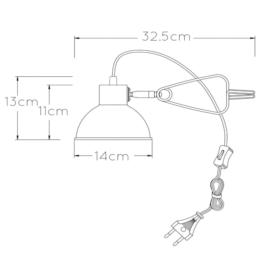 Lucide 45987/01/33 - Klambriga lamp MOYS 1xE27/40W/230V roheline