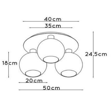 Lucide 74114/03/02 - Laevalgusti MARIUS 3xE27/40W/230V kuldne