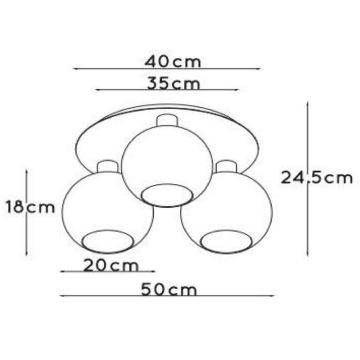 Lucide 74114/03/30 - Laevalgusti MARIUS 3xE27/40W/230V must