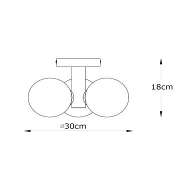 Lucide 74116/03/30 - Laevalgusti vannituppa TRUDY 3xG9/40W/230V IP44 must