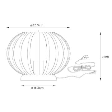 Lucide 78574/25/30 - Laualamp MANUELA 1xE27/40W/230V d. 25,5 cm must