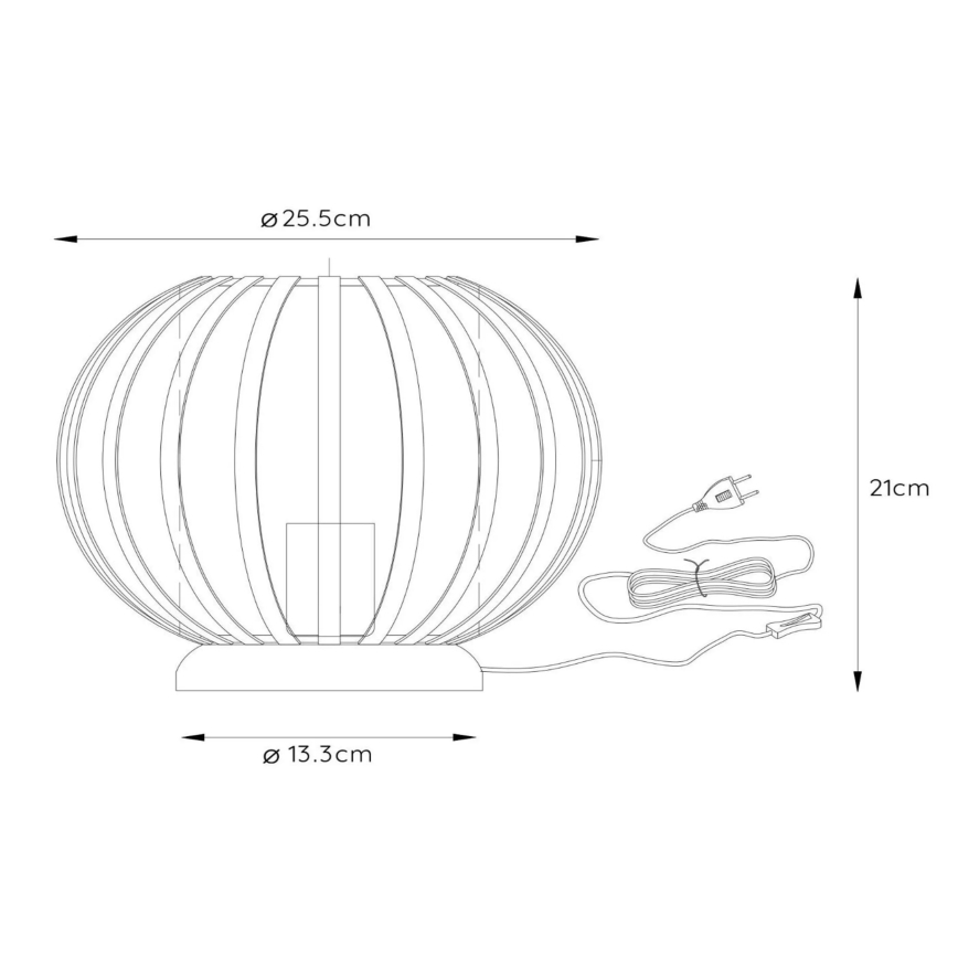 Lucide 78574/25/30 - Laualamp MANUELA 1xE27/40W/230V d. 25,5 cm must