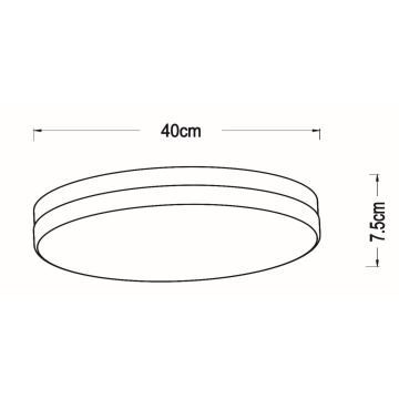 Lucide 79111/40/30 - LED Laevalgusti vannituppa anduriga BISKIT LED/36W/230V d. 40 cm IP44 must