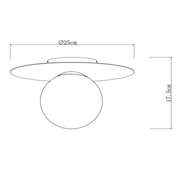 Lucide 79187/01/30 - Laevalgusti TRICIA 1xE27/15W/230V d. 25 cm must