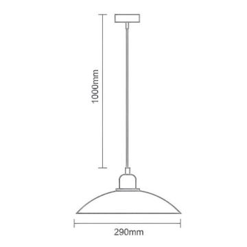 Lühter 1xE27/60W/230V d. 29 cm must