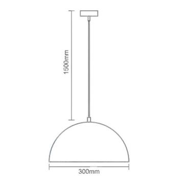 Lühter 1xE27/60W/230V d. 30 cm valge