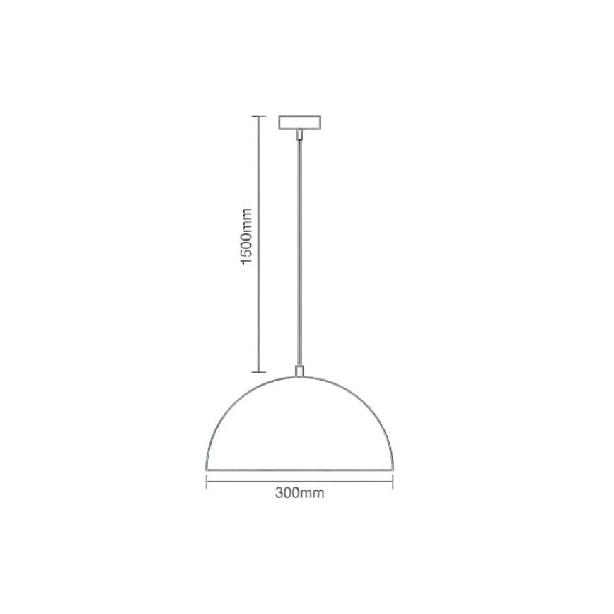 Lühter 1xE27/60W/230V d. 30 cm valge