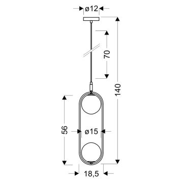 Lühter CORDEL 2xG9/28W/230V kuldne