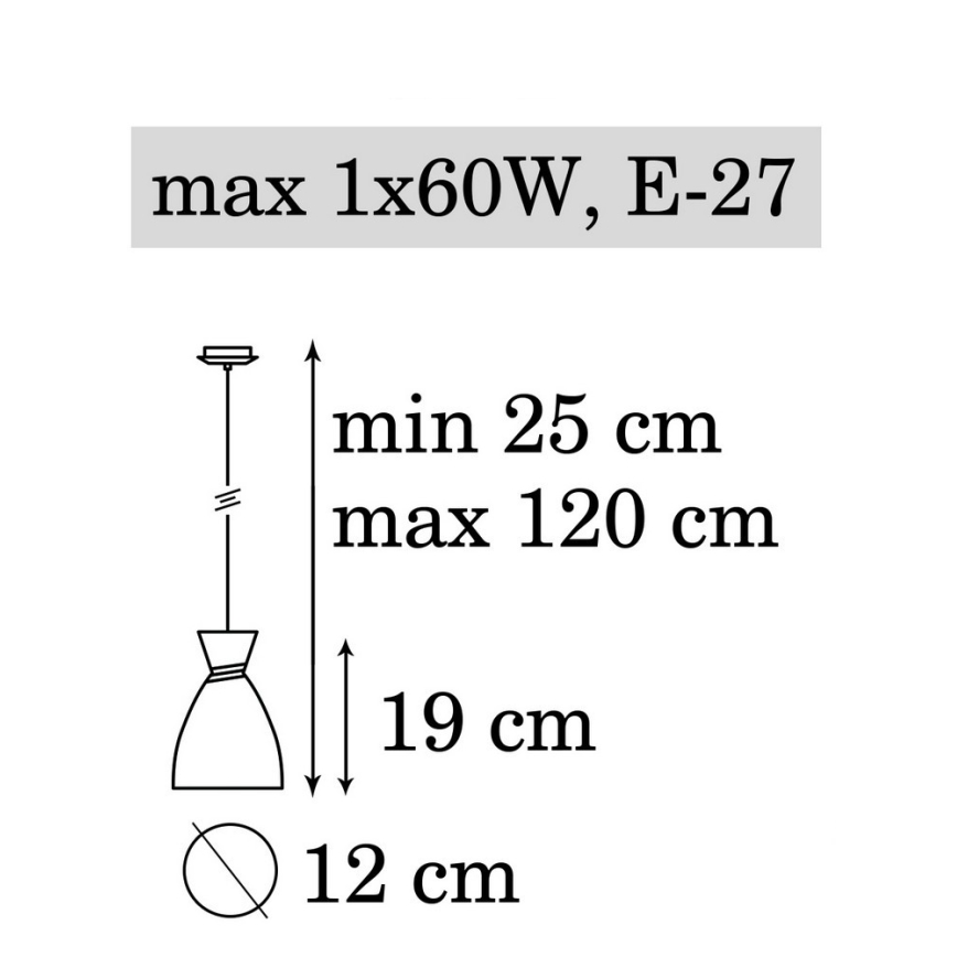 Lühter NAOMI 1xE27/60W/230V