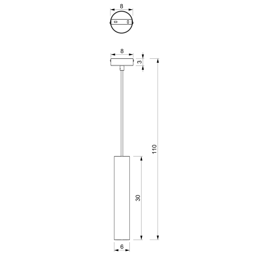 Lühter RAITO 1xGU10/8W/230V must