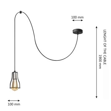 Lühter TUBE 1xE27/15W/230V must/kroom