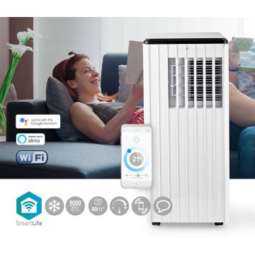 Nutikas mobiilne konditsioneer 3-ühes, sh täielik tarvikutekomplekt 1010W/230V 9000 BTU Wi-Fi + kaugjuhtimispult