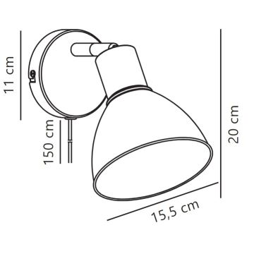 Nordlux - Kohtvalgusti seinale POP 1xE27/18W/230V münt