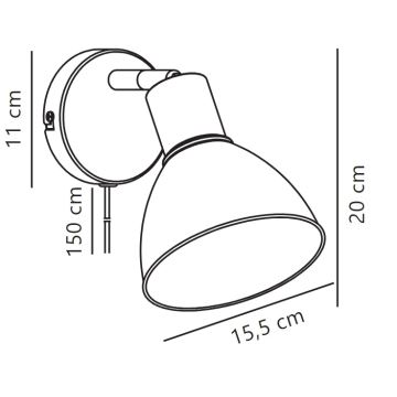 Nordlux - Kohtvalgusti seinale POP 1xE27/18W/230V must/kroom