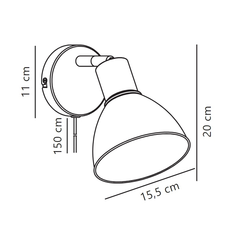 Nordlux - Kohtvalgusti seinale POP 1xE27/18W/230V must/kroom