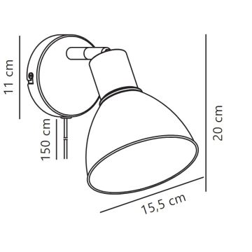 Nordlux - Kohtvalgusti seinale POP 1xE27/18W/230V must/kuldne