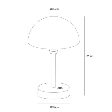 Nordlux - LED Hämardatav laetav väli laualamp ELLEN LED/2,8W/3,7V IP44 beež